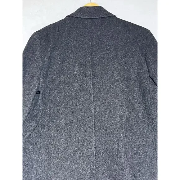 London Fog Wool Dress Overcoat Mens 46 Long Dark Gray Business Classic USA